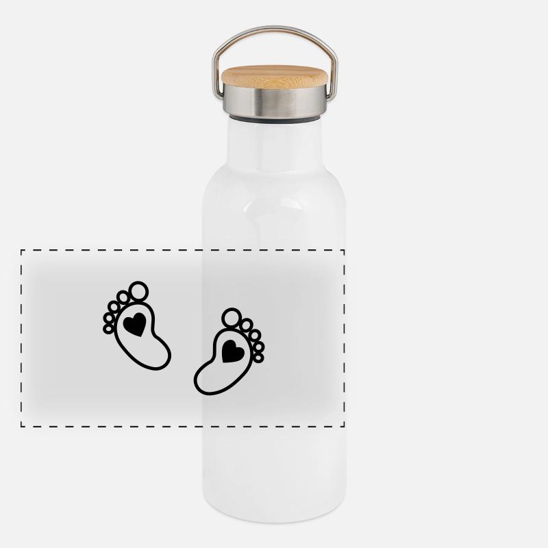 Bébé pieds Gourde isotherme avec bouchon en bambou