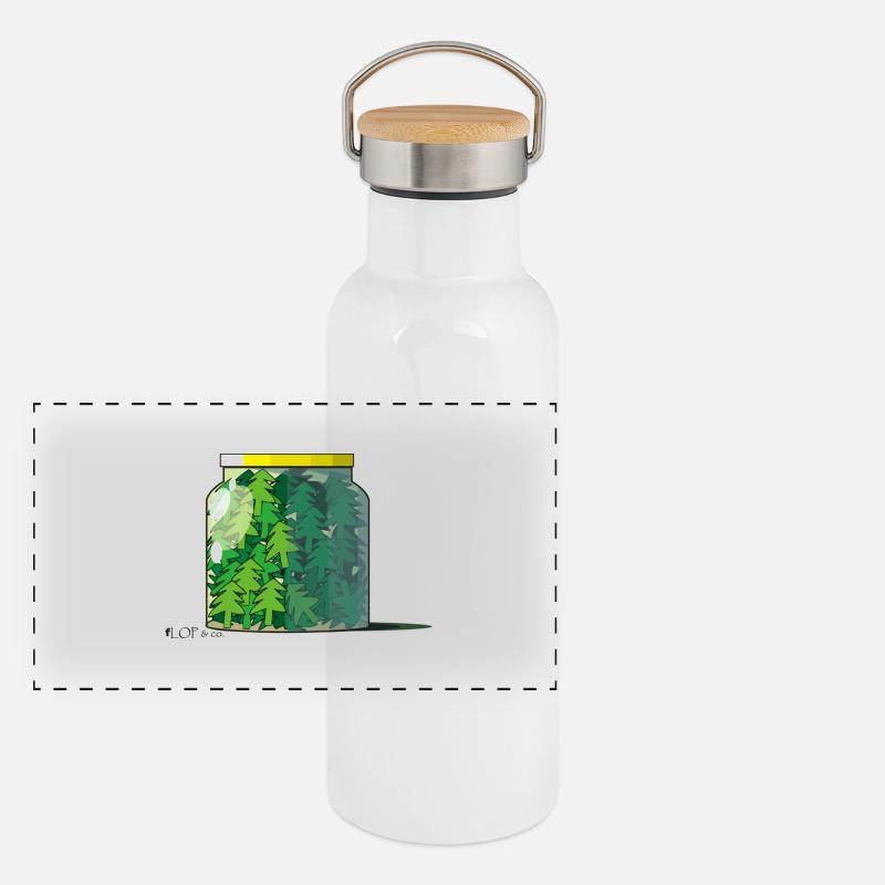tannenglas Panorama Thermosflasche mit Bambusdeckel
