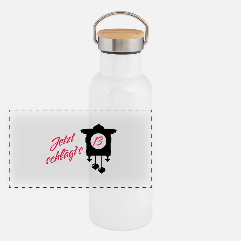 Geburtstag - Jetzt schlägt's 13 Panorama Thermosflasche mit Bambusdeckel