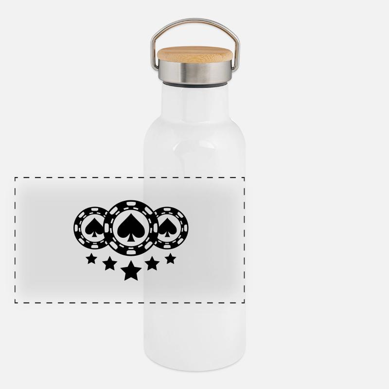 poker_chips_design Panorama Thermosflasche mit Bambusdeckel