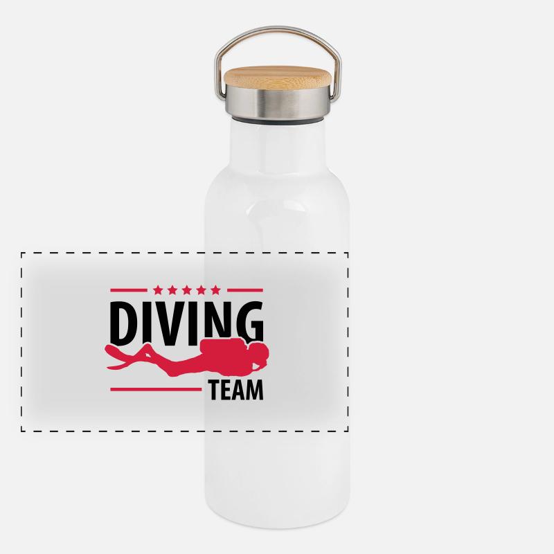 diving_team_c2 Gourde isotherme avec bouchon en bambou