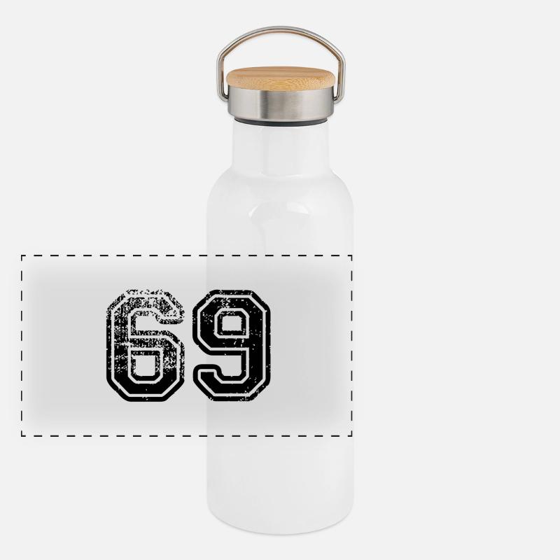 69 Gourde isotherme avec bouchon en bambou