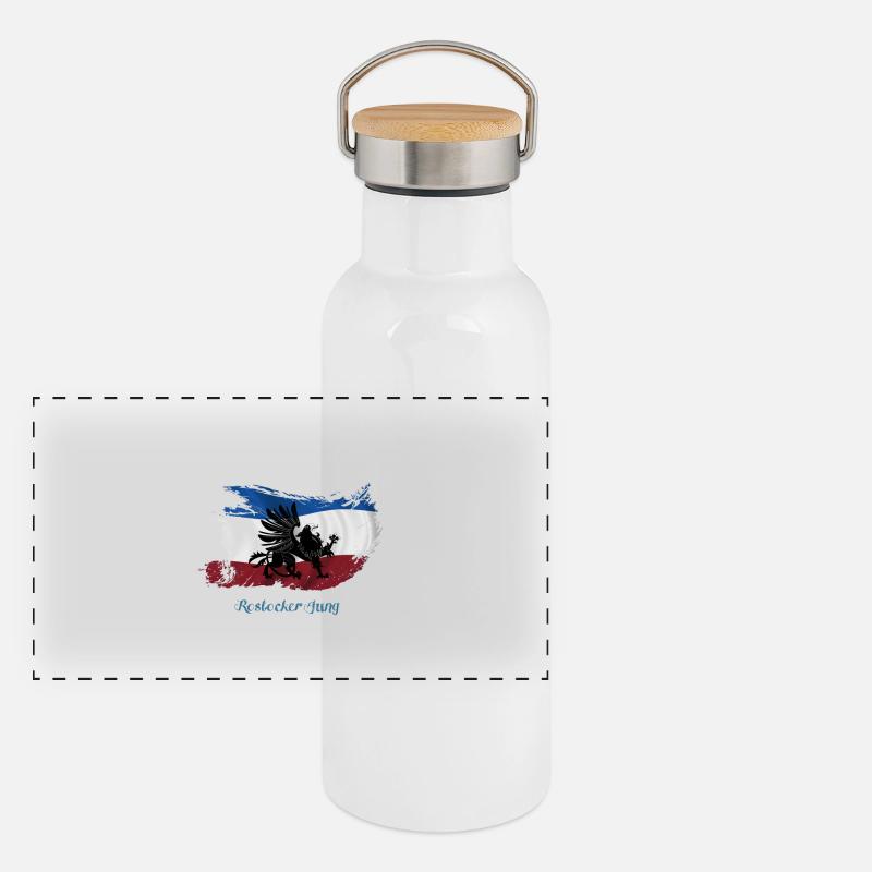 rostocker_jung_hellblau Panorama Thermosflasche mit Bambusdeckel
