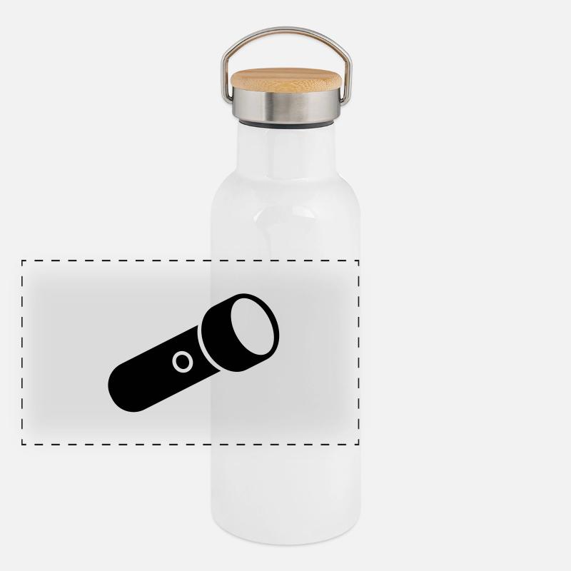 Lampe de poche Gourde isotherme avec bouchon en bambou