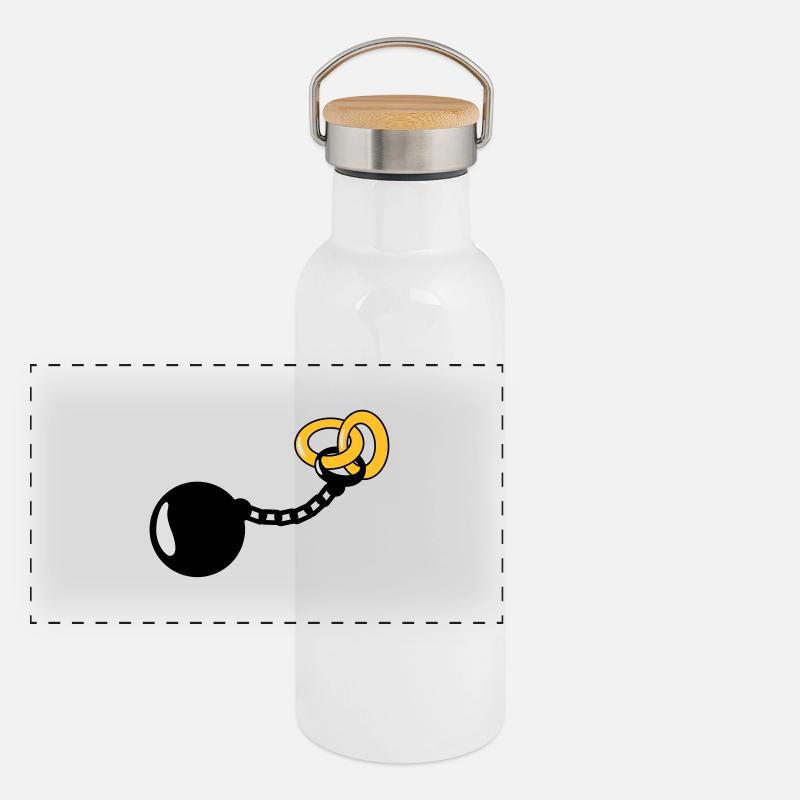 Wedding Rings Panoramic Thermal Bottle with Bamboo Lid