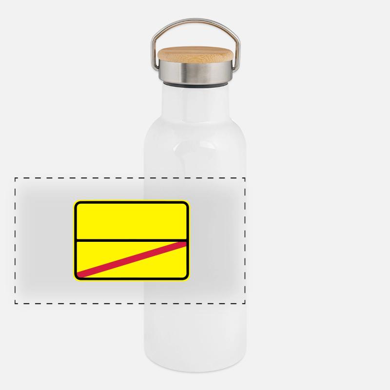 Traffic sign to be personalized with your text Panoramic Thermal Bottle with Bamboo Lid