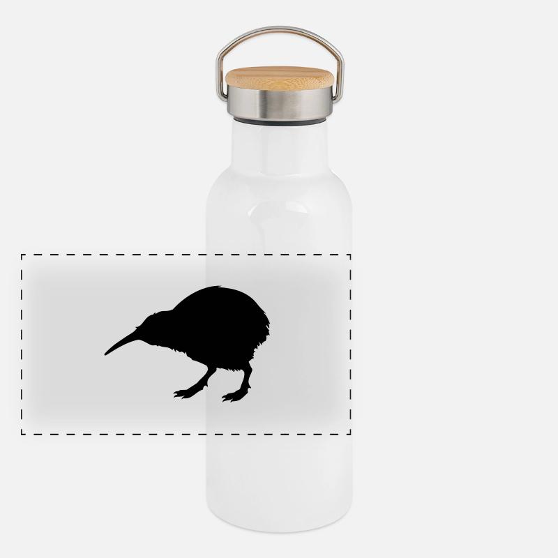Cute Little Kiwi Bird Design Gourde isotherme avec bouchon en bambou