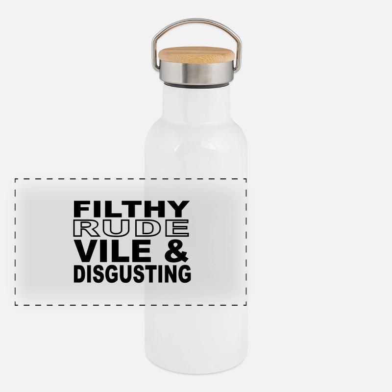Filthy, Rude, Vile & Disgusting Panoramic Thermal Bottle with Bamboo Lid