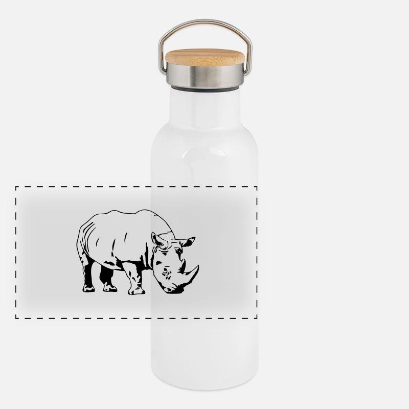 Rhino Gourde isotherme avec bouchon en bambou