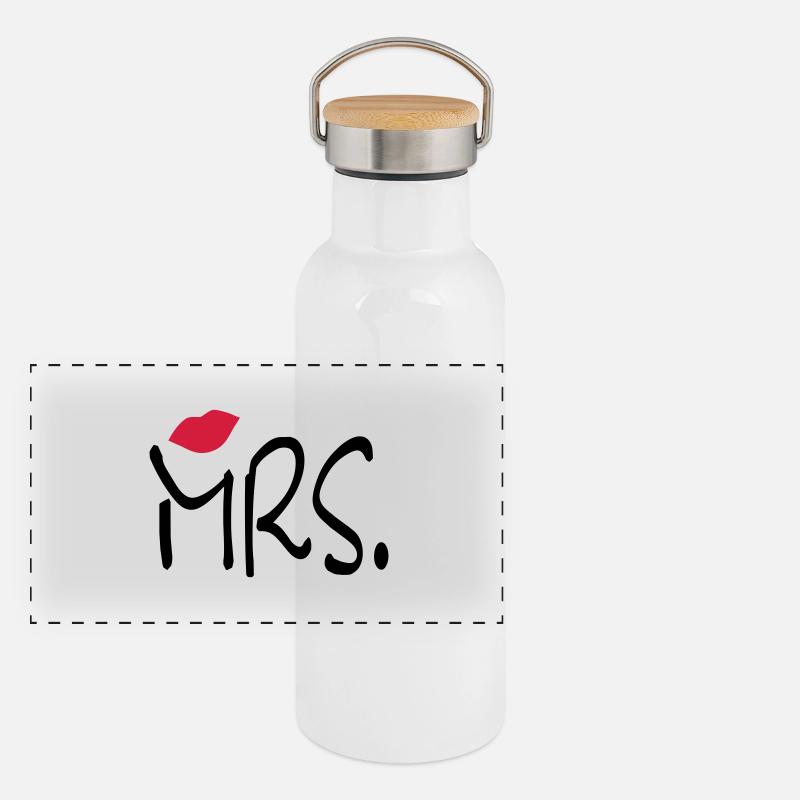 mrs_b Gourde isotherme avec bouchon en bambou