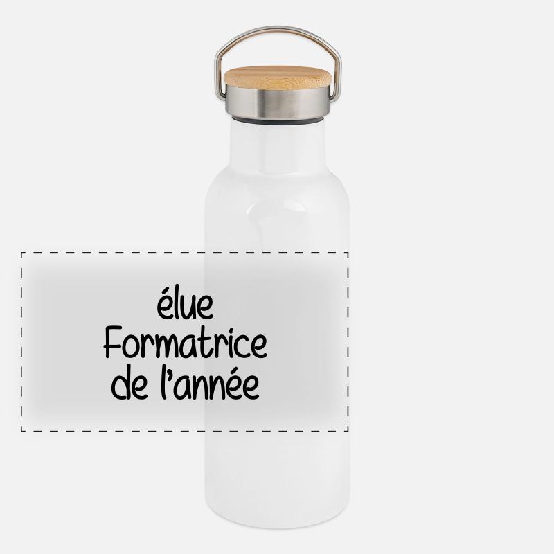 Formateur / Formatrice / Formation / Education Gourde isotherme avec bouchon en bambou
