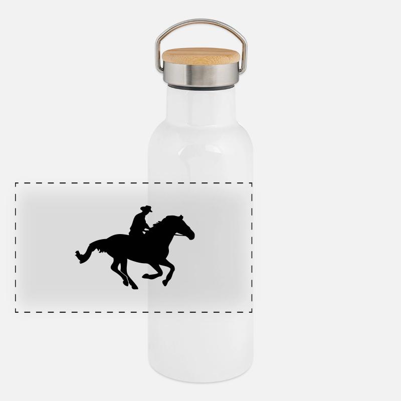 Western Riding - Pferd - Horse Panorama Thermosflasche mit Bambusdeckel