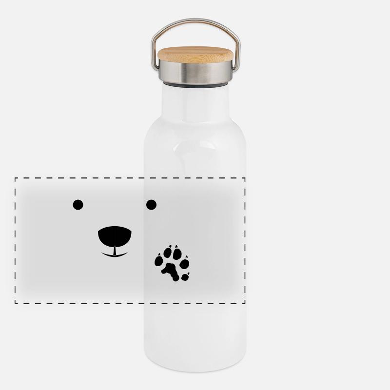 Polar Bear Panorama Thermosflasche mit Bambusdeckel