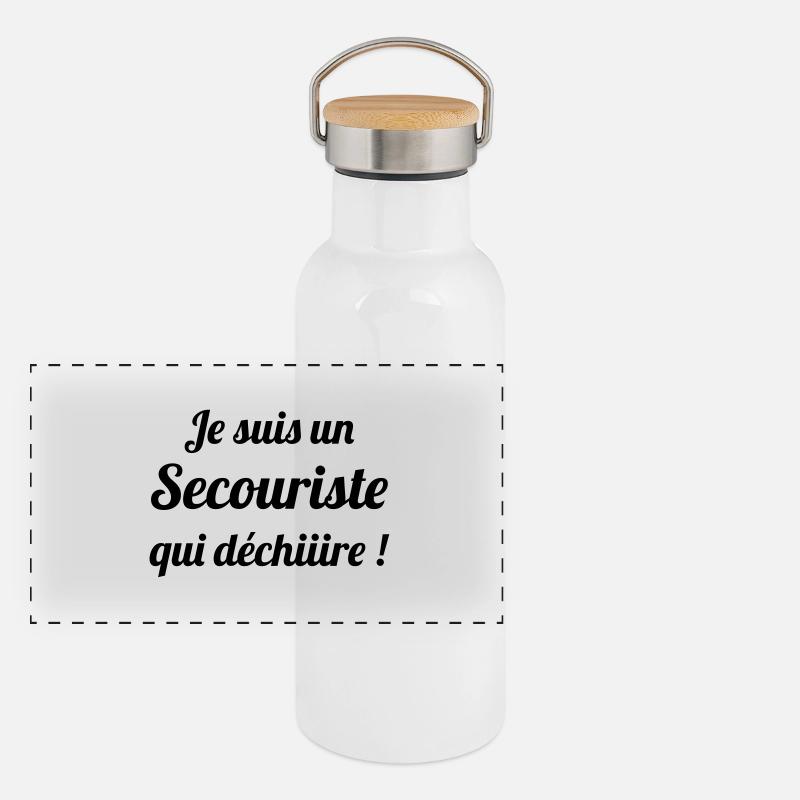 Secourisme / Secouriste / Secours / Secourir Gourde isotherme avec bouchon en bambou