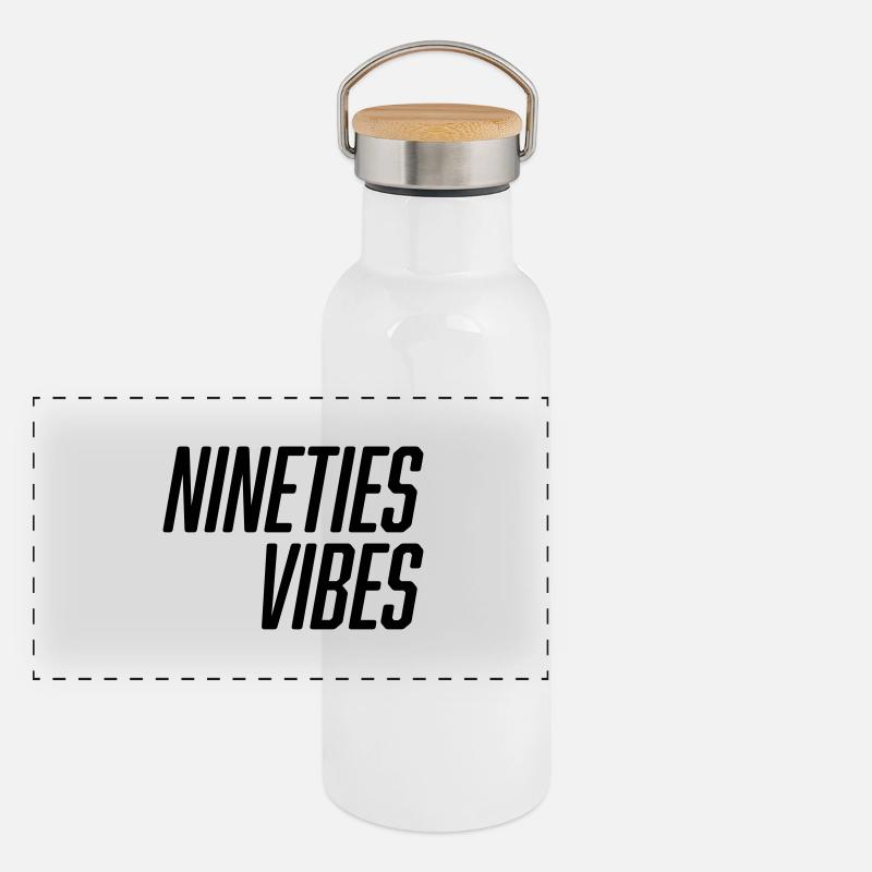 Nineties Vibes Panorama Thermosflasche mit Bambusdeckel