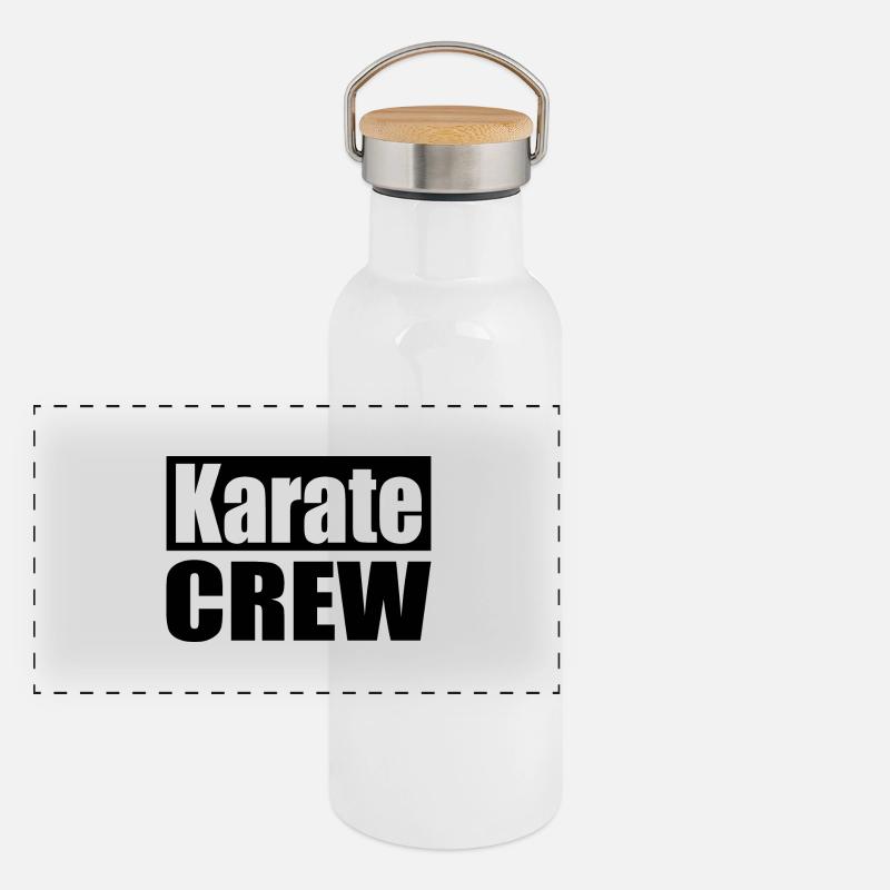 Karate-Mannschaft Panorama Thermosflasche mit Bambusdeckel