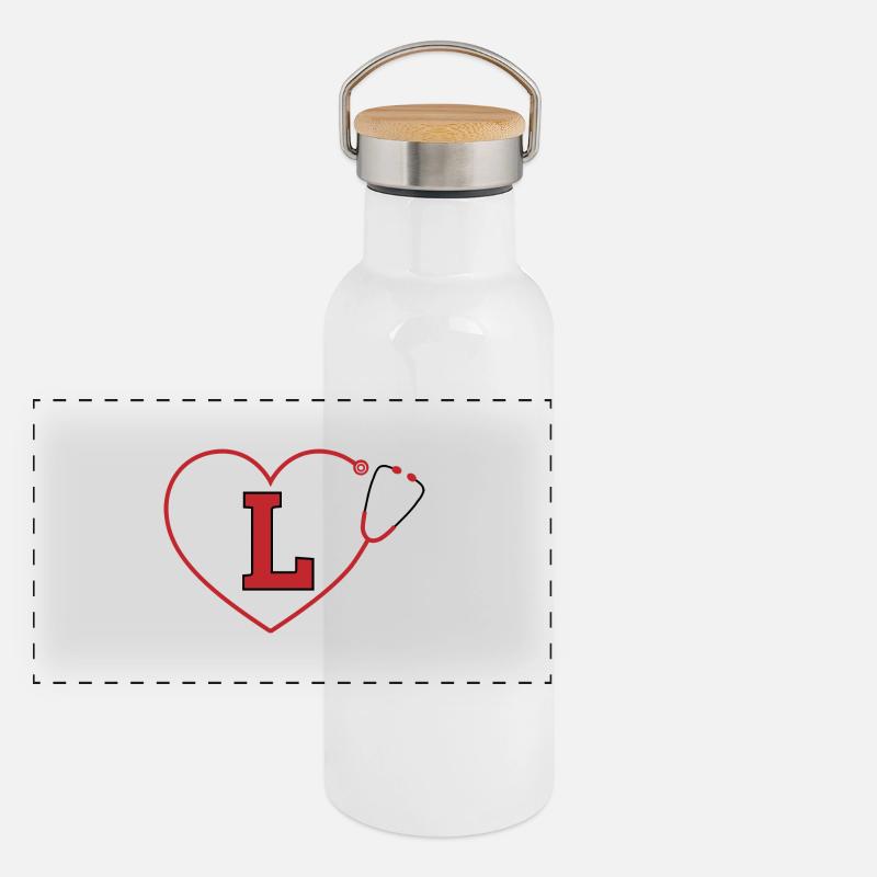 Letter l Stethoscope Panoramic Thermal Bottle with Bamboo Lid