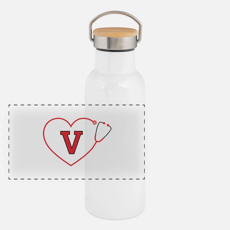 Lettre v stéthoscope Gourde isotherme avec bouchon en bambou