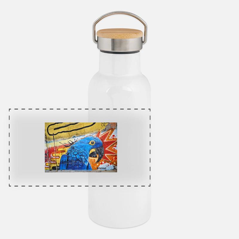 Graffiti World 6 Panorama Thermosflasche mit Bambusdeckel