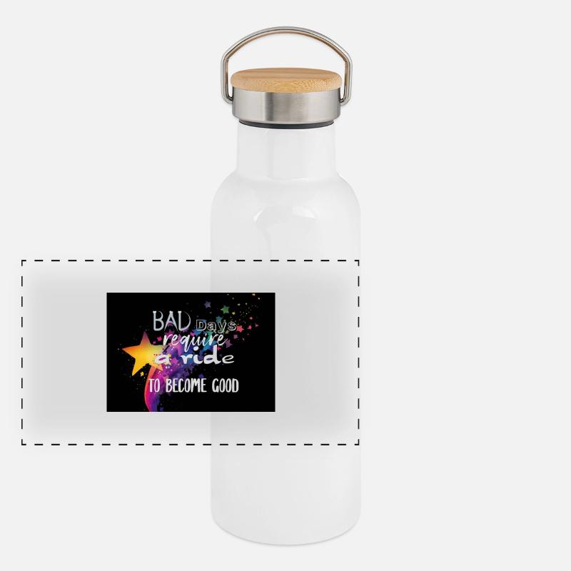 Bad days Panorama Thermosflasche mit Bambusdeckel