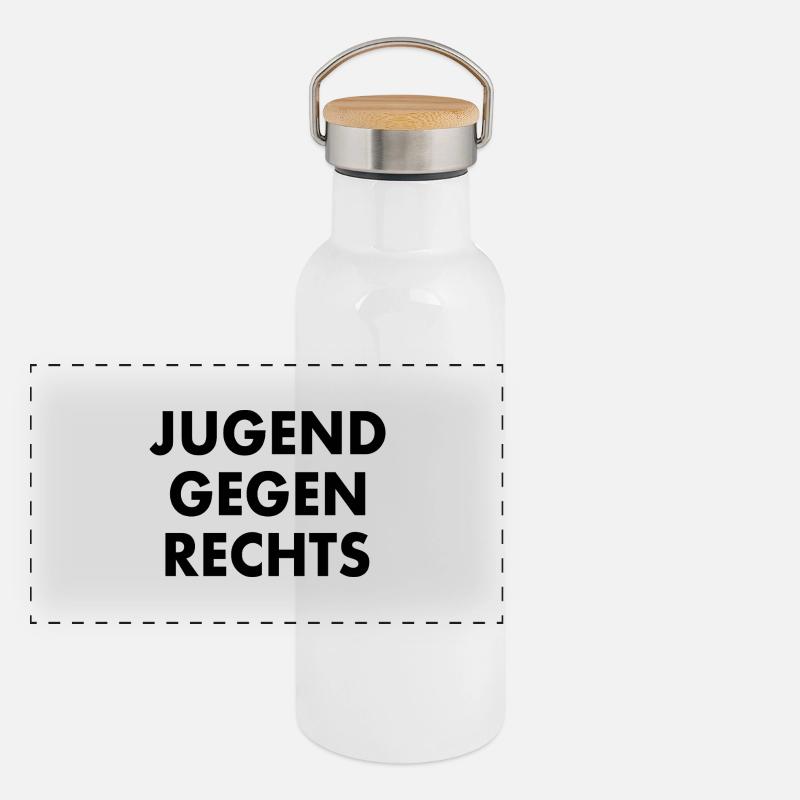 jugend gegen rechts Panorama Thermosflasche mit Bambusdeckel