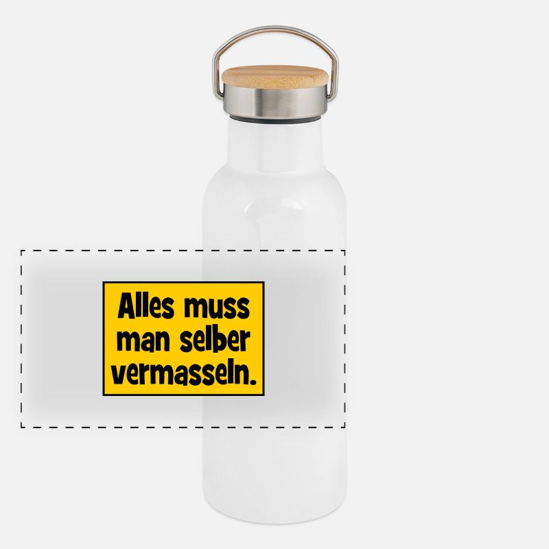 Alles muss man selber vermasslen. Panorama Thermosflasche mit Bambusdeckel