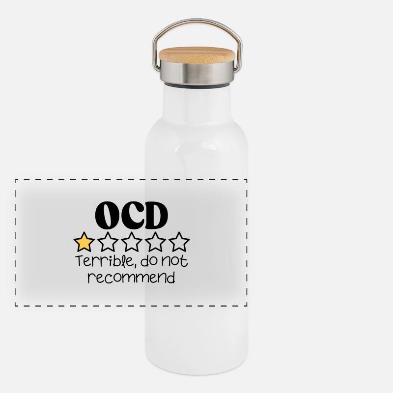 OCD Life Funny Relatable quote Panoramic Thermal Bottle with Bamboo Lid