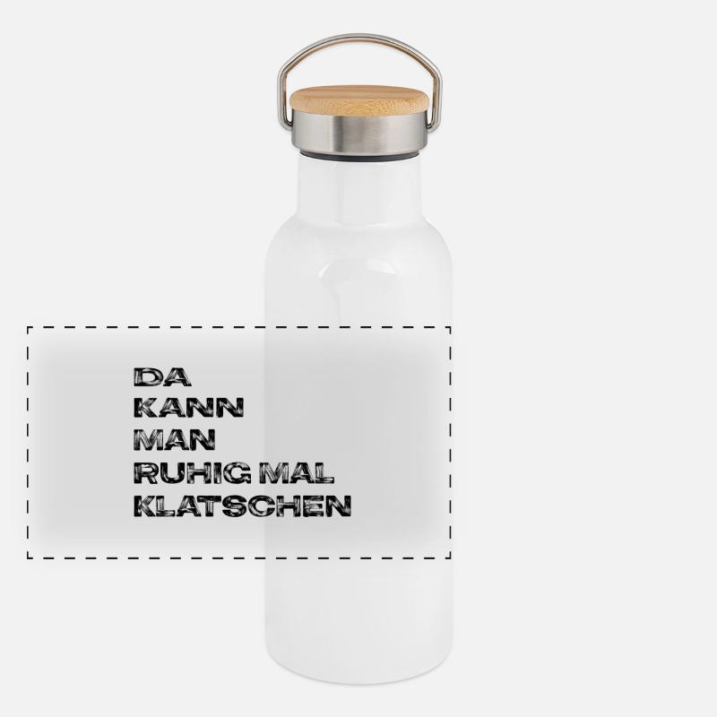 Klatschen Panorama Thermosflasche mit Bambusdeckel