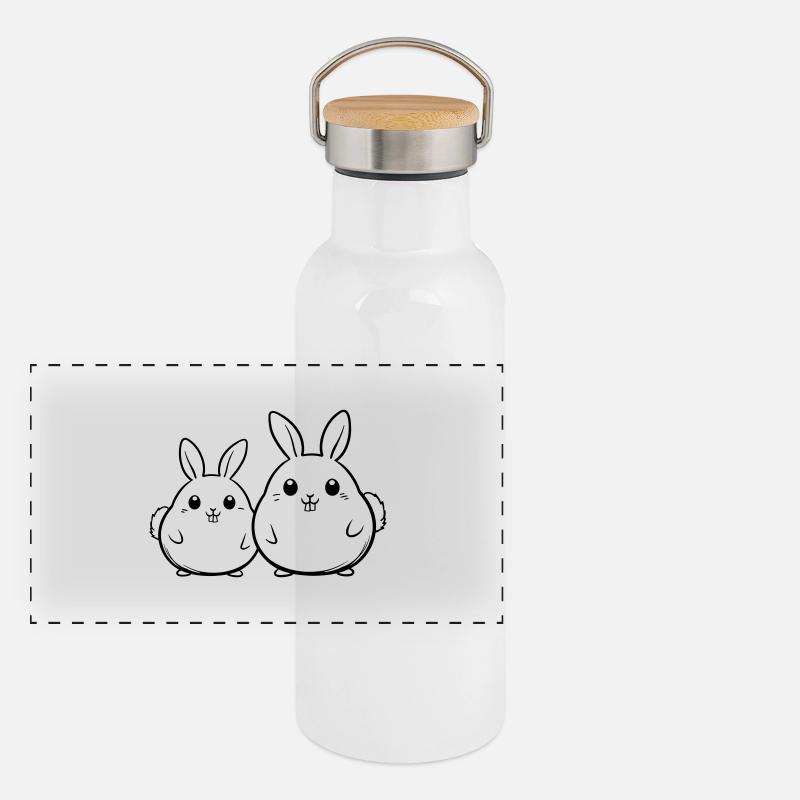 Easter Bunny Family Panoramic Thermal Bottle with Bamboo Lid