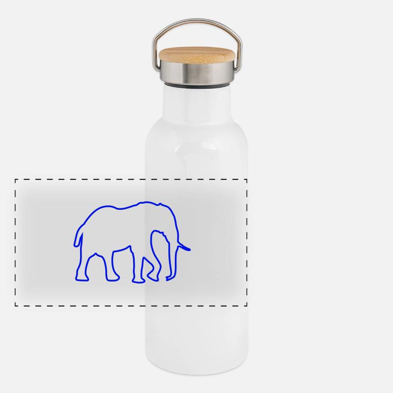 Elephant Panoramic Thermal Bottle with Bamboo Lid