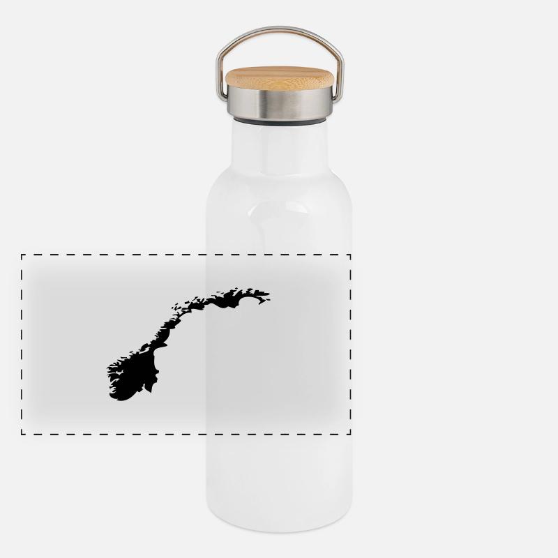 Norwegen Panorama Thermosflasche mit Bambusdeckel