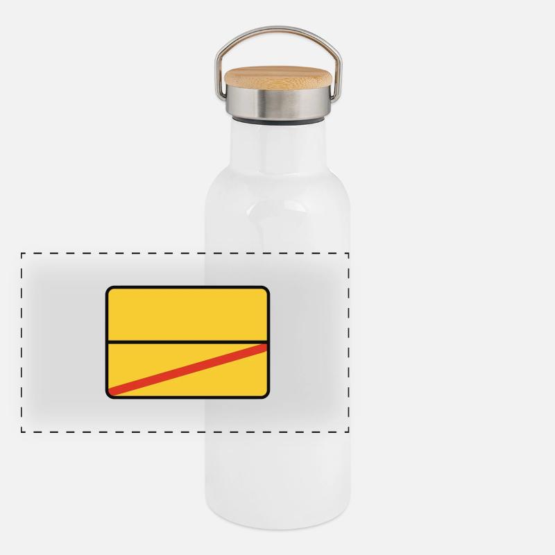 Ortsschild Panorama Thermosflasche mit Bambusdeckel