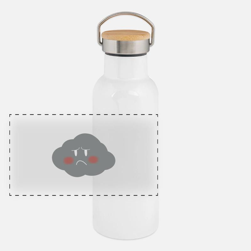 Nuage mélancolique graphique Gourde isotherme avec bouchon en bambou