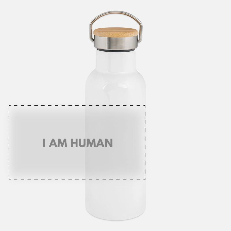 I a human Panorama Thermosflasche mit Bambusdeckel