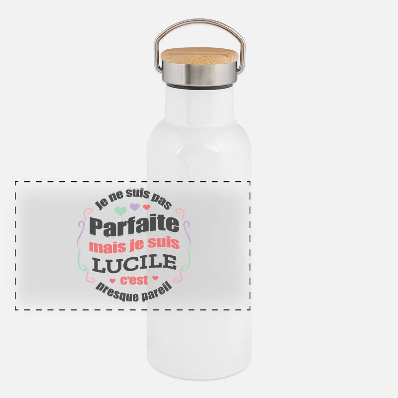 LUCILE PARFAITE - PRENOM LUCILE Gourde isotherme avec bouchon en bambou