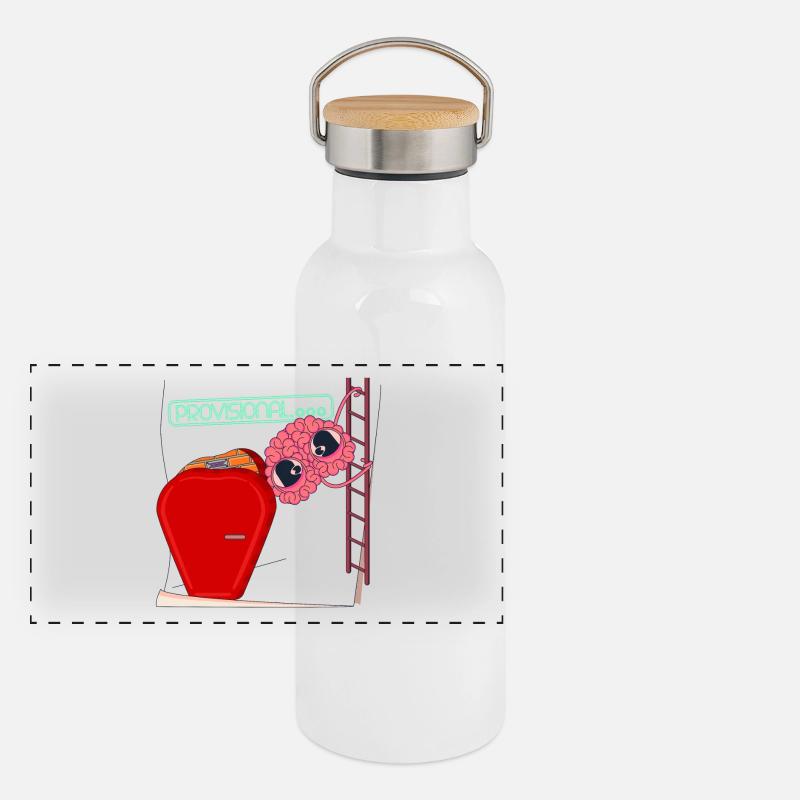 PROVISORISCH Panorama Thermosflasche mit Bambusdeckel