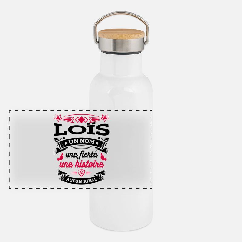 LOÏS PARFAIT - PRENOM LOÏS Gourde isotherme avec bouchon en bambou