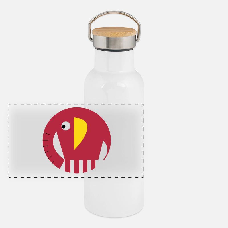 Elephant Circle Panorama Thermosflasche mit Bambusdeckel