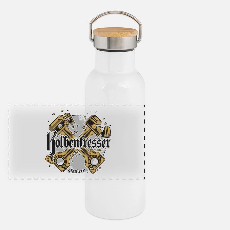 destroyed piston tuning screwdriver Automotive Panoramic Thermal Bottle with Bamboo Lid