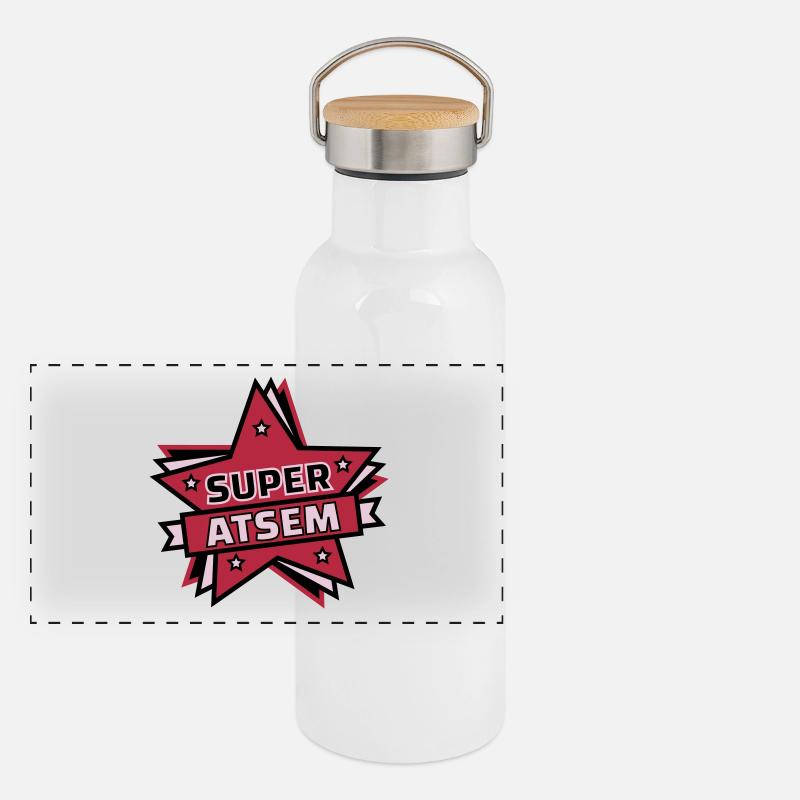 super atsem Gourde isotherme avec bouchon en bambou