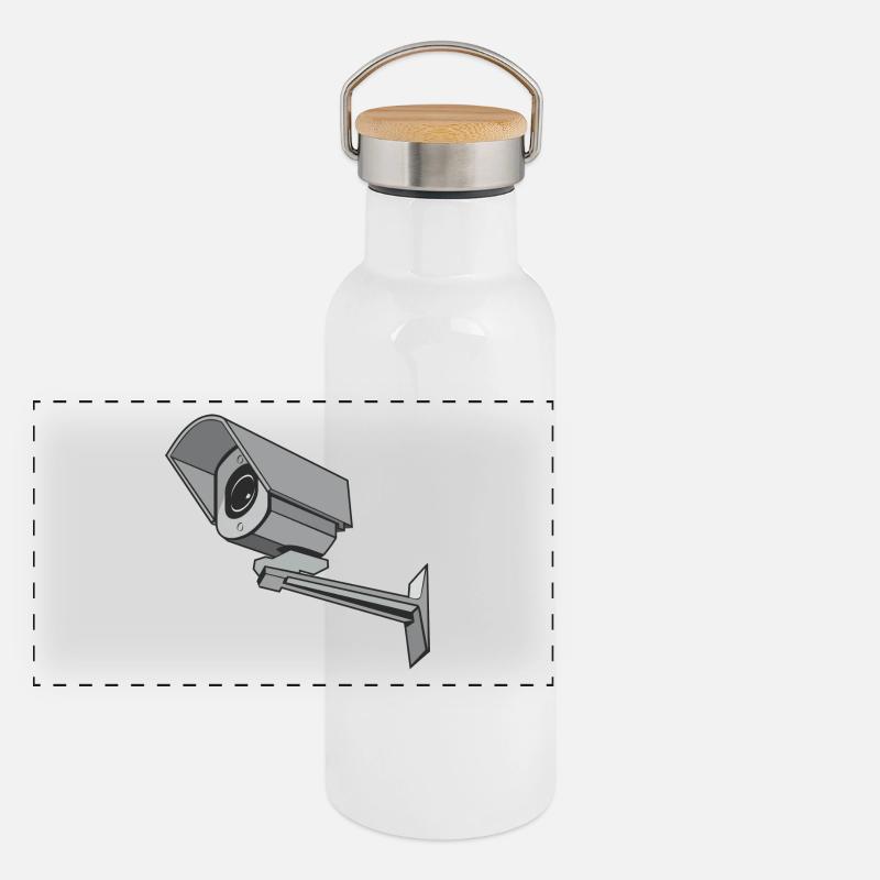 Security Camera Panoramic Thermal Bottle with Bamboo Lid