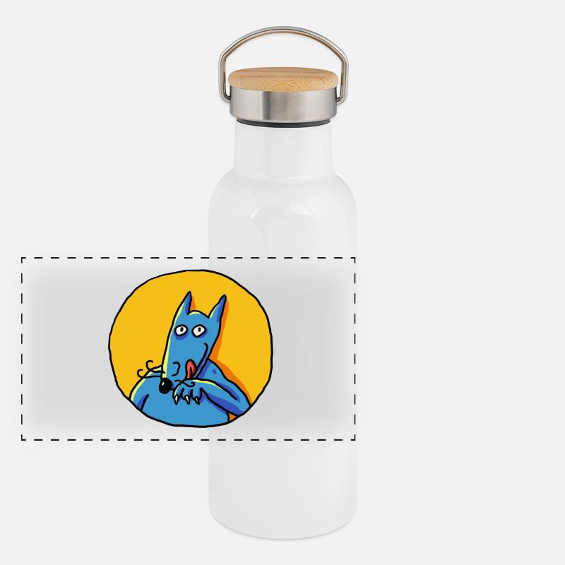 Le loup! Panoramic Thermal Bottle with Bamboo Lid