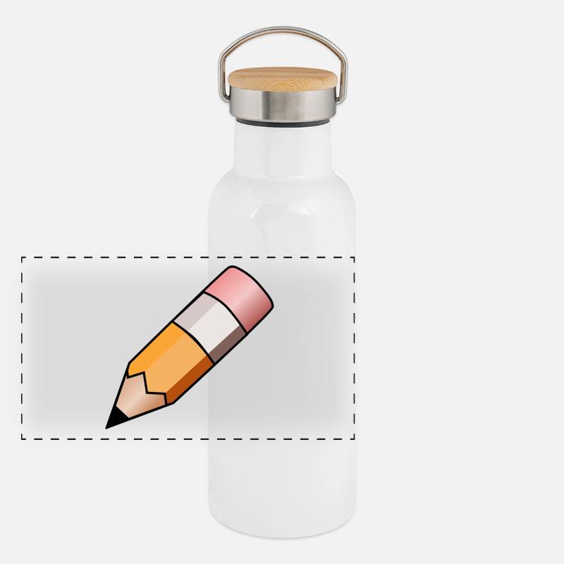 school schule lernen teacher lehrer pencil stift p Panorama Thermosflasche mit Bambusdeckel