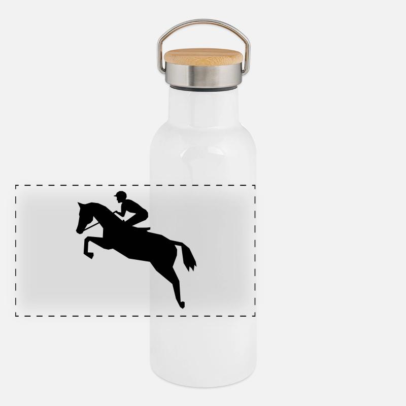 Jockey - Course de chevaux Gourde isotherme avec bouchon en bambou