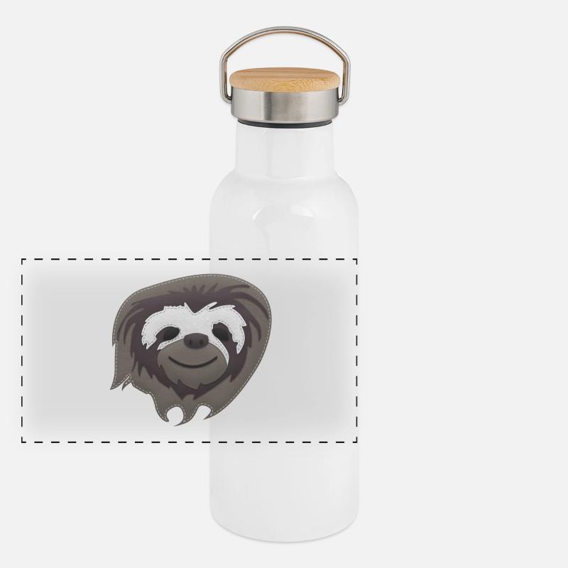 Sloth patch Panoramic Thermal Bottle with Bamboo Lid