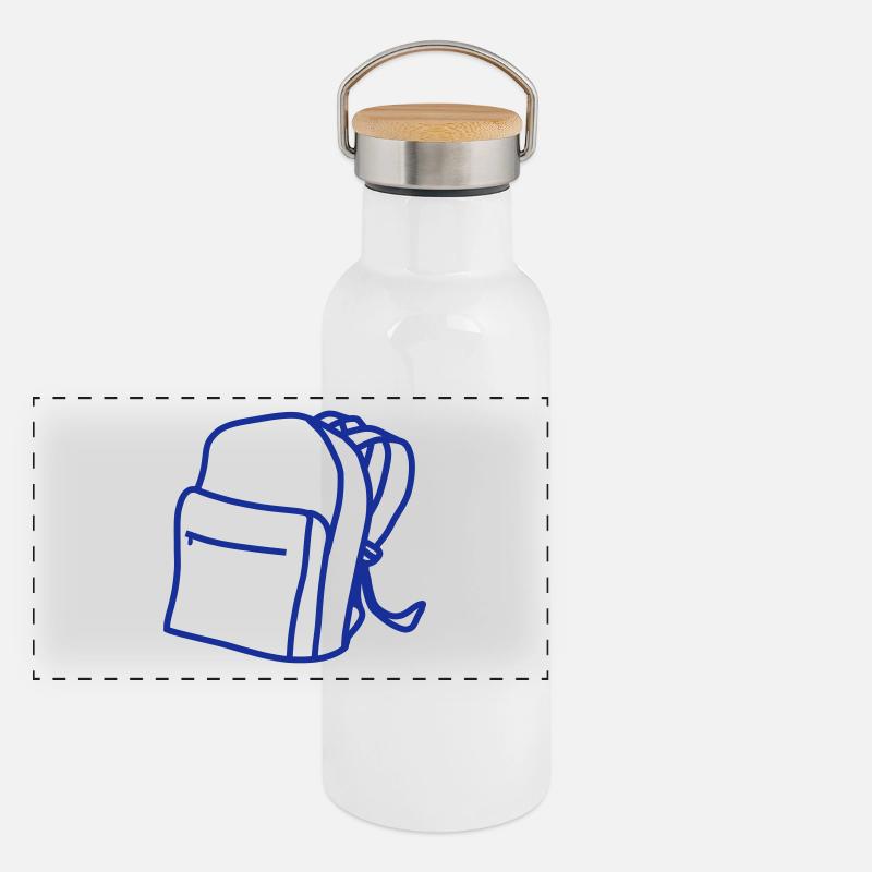 Rucksack Platz Stauraum Geschenk Schule Idee Kind Panorama Thermosflasche mit Bambusdeckel