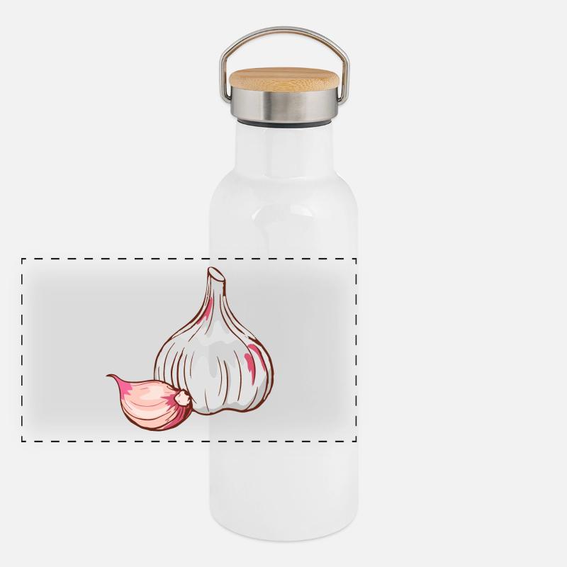 Ail gousse d’ail orteil épices Gourde isotherme avec bouchon en bambou