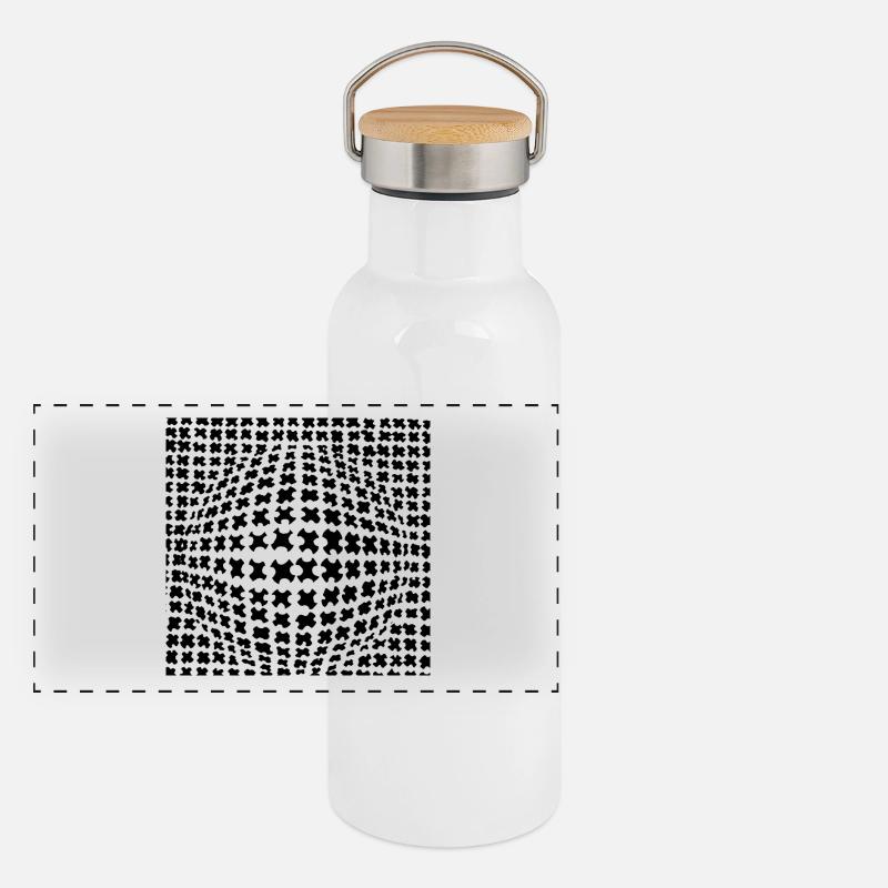 Optische Taeuschung Kugel 3D Effekt Panorama Thermosflasche mit Bambusdeckel