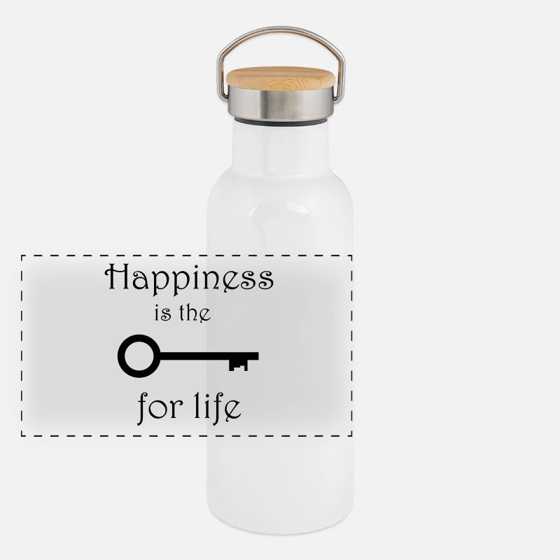 Happiness Panorama Thermosflasche mit Bambusdeckel