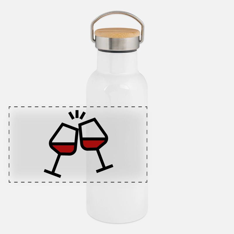 Vive les verres à vin Gourde isotherme avec bouchon en bambou